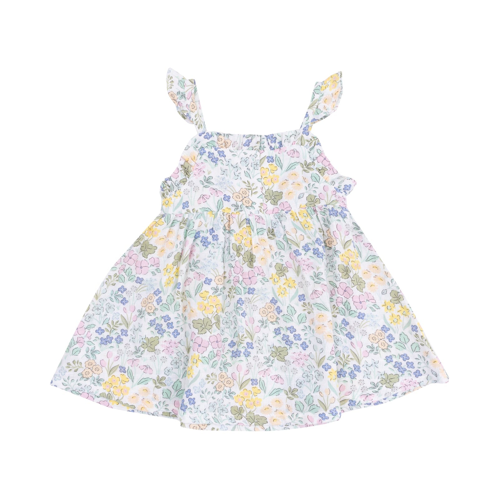 Samantha Floral Muslin Paperbag Ruffle Dress