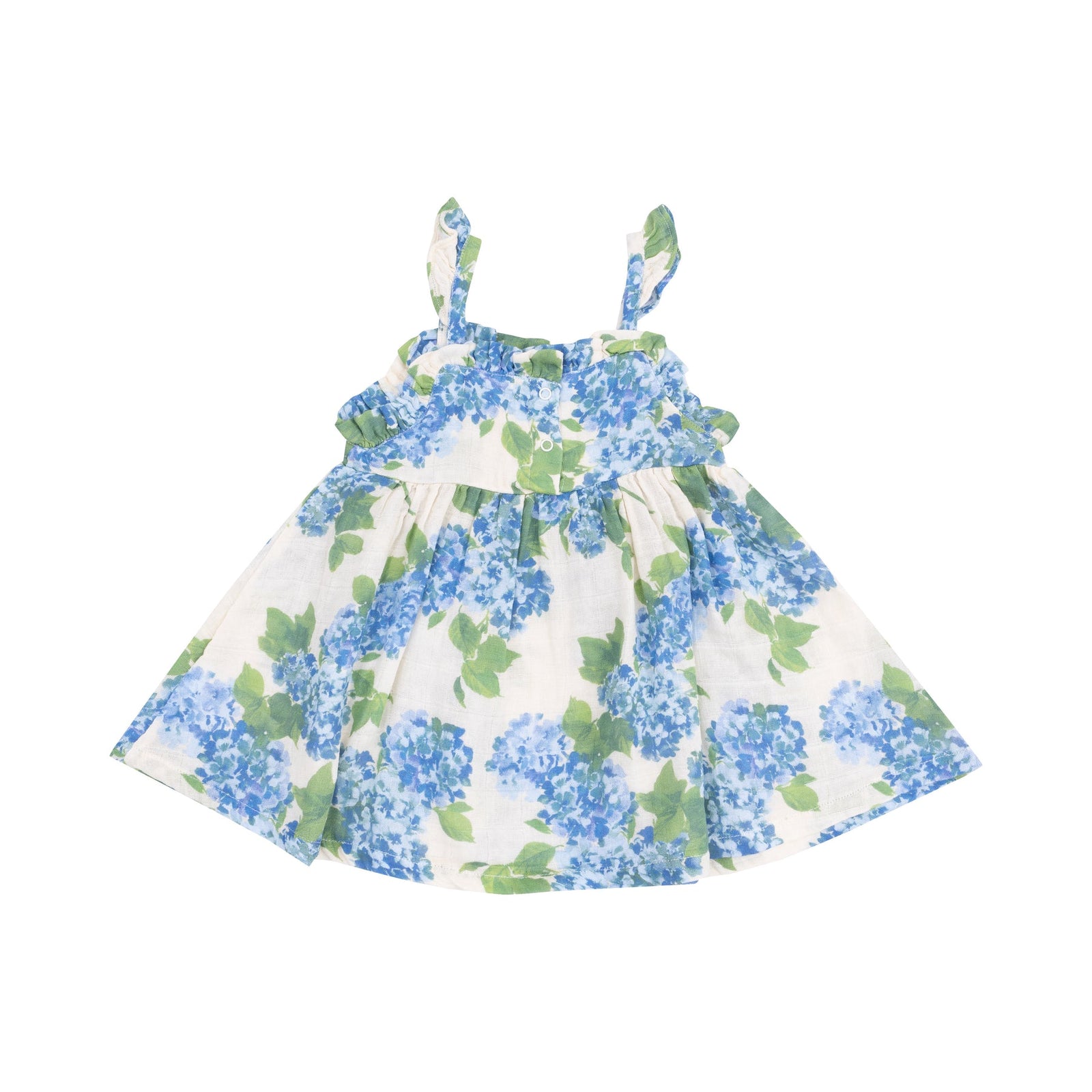 Watercolor Hydrangeas Muslin Paperbag Ruffle Sundress