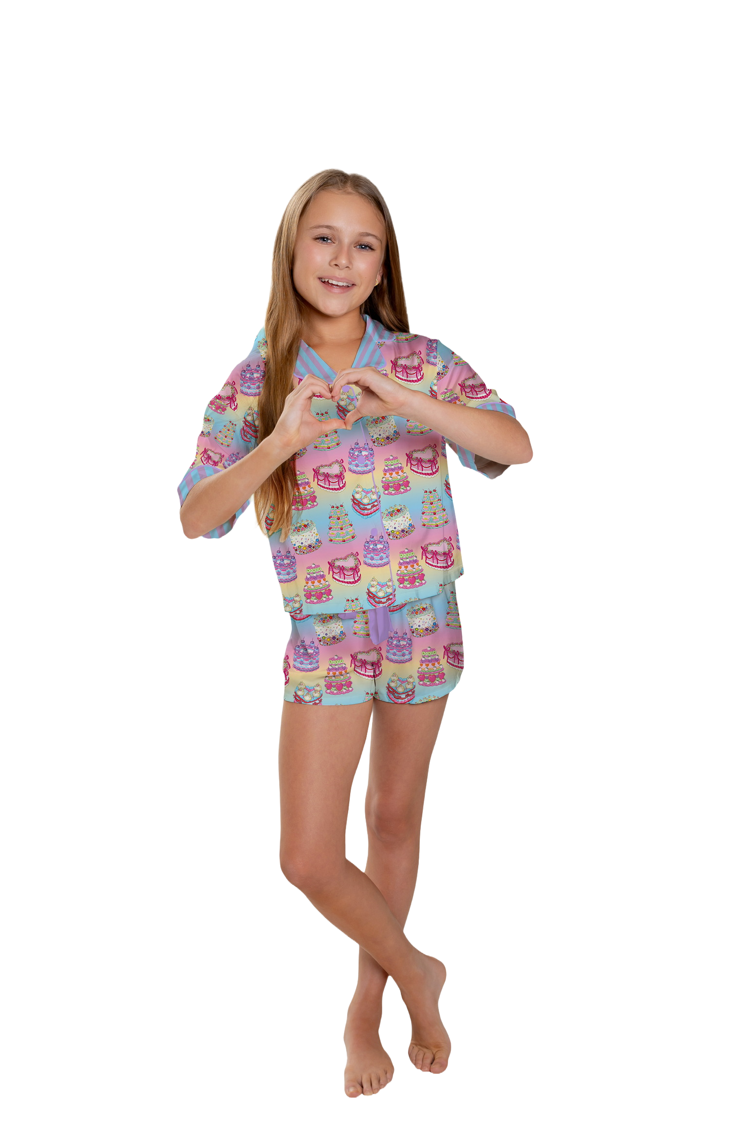 Girls Silky It's My Party Short Sleeve Pajama Set