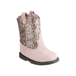 Missy Distressed Western Cowboy Boot | Pink Glitter