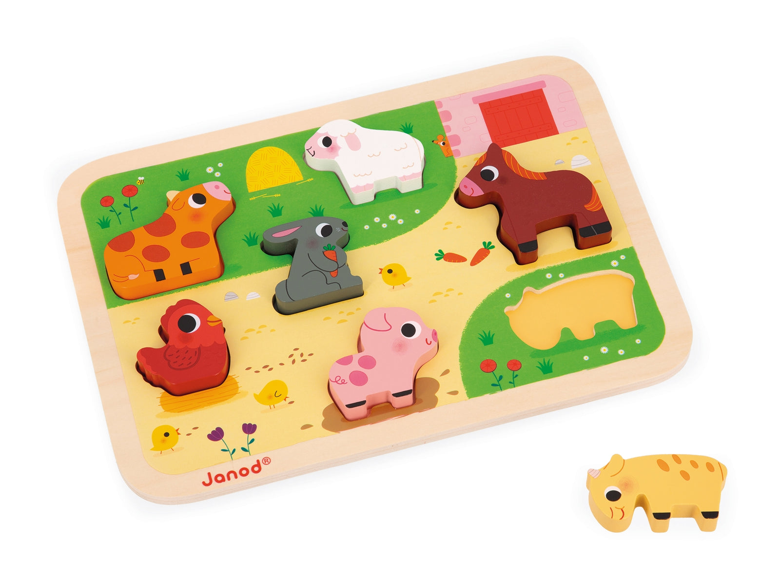 Chunky 7pc Stand Alone Wooden Puzzle | Farm