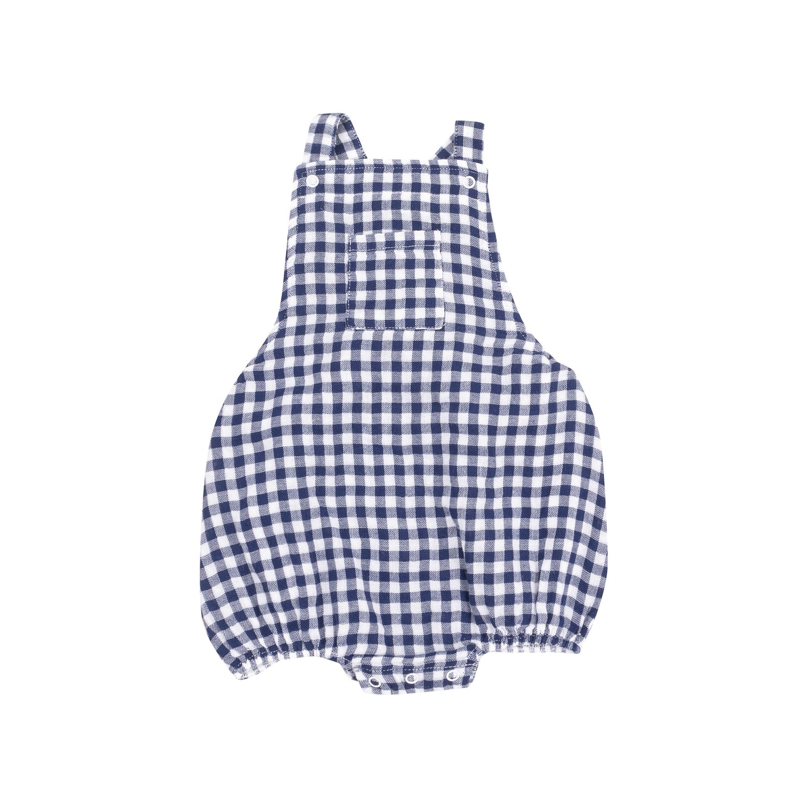 Navy Gingham Muslin Pocket Sunsuit