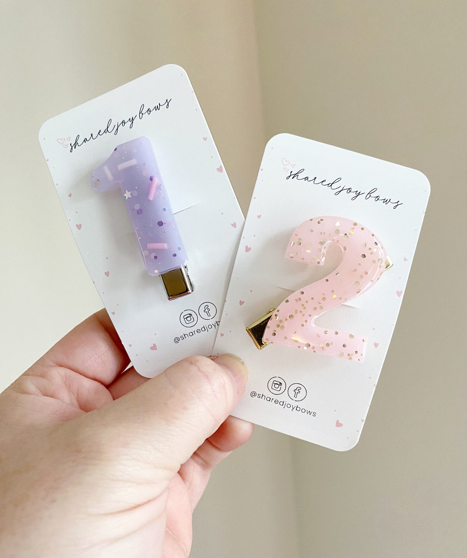 Purple Sprinkles Birthday Number Acrylic Hair Clip