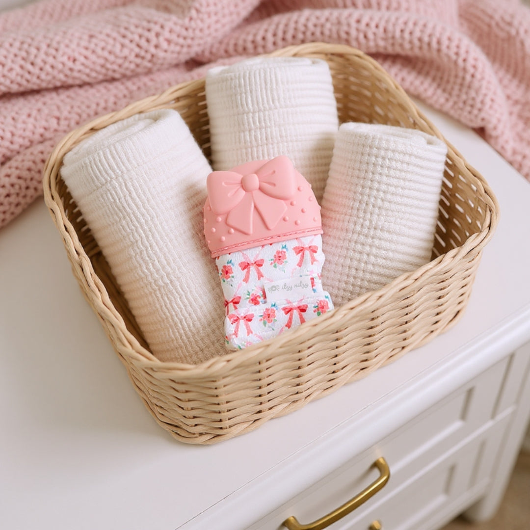 Itzy Mitt™ Silicone Teething Mitts | Bow