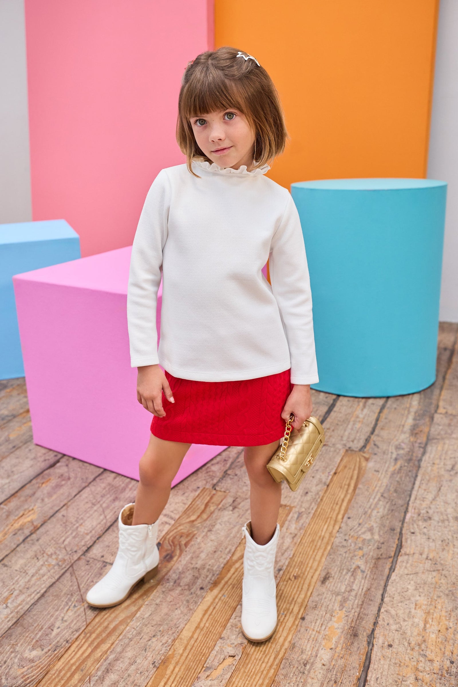 Quilted Mini Skirt | Cherry