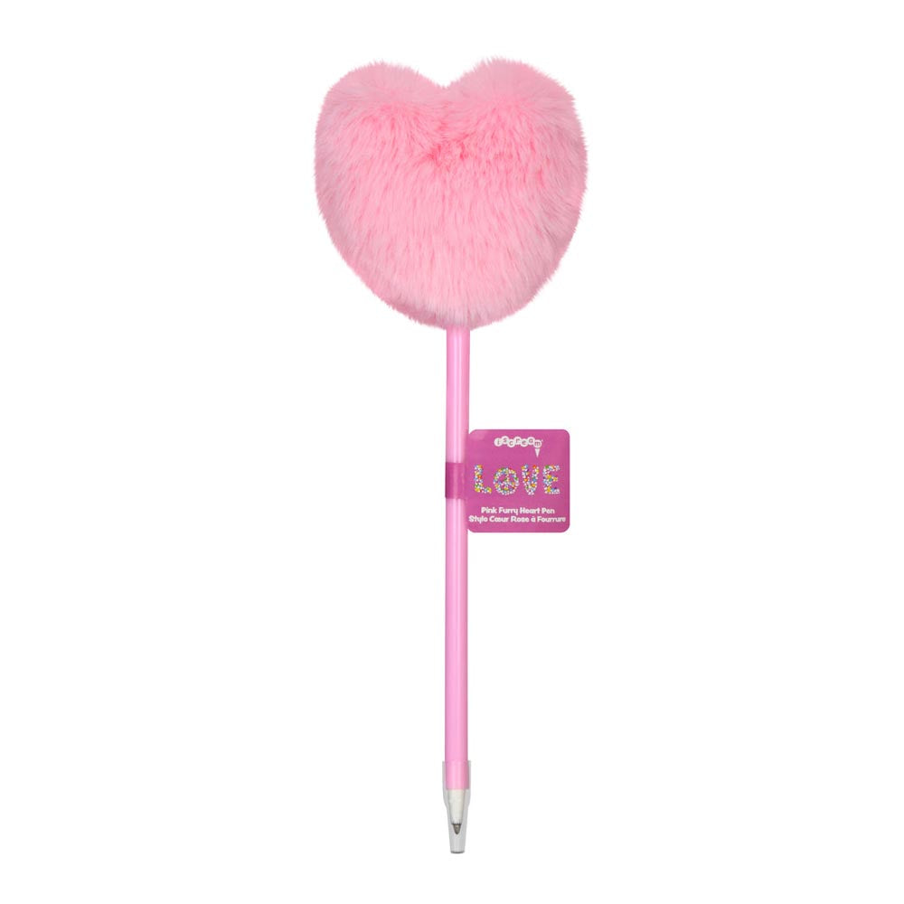 Pink Furry Heart Pen