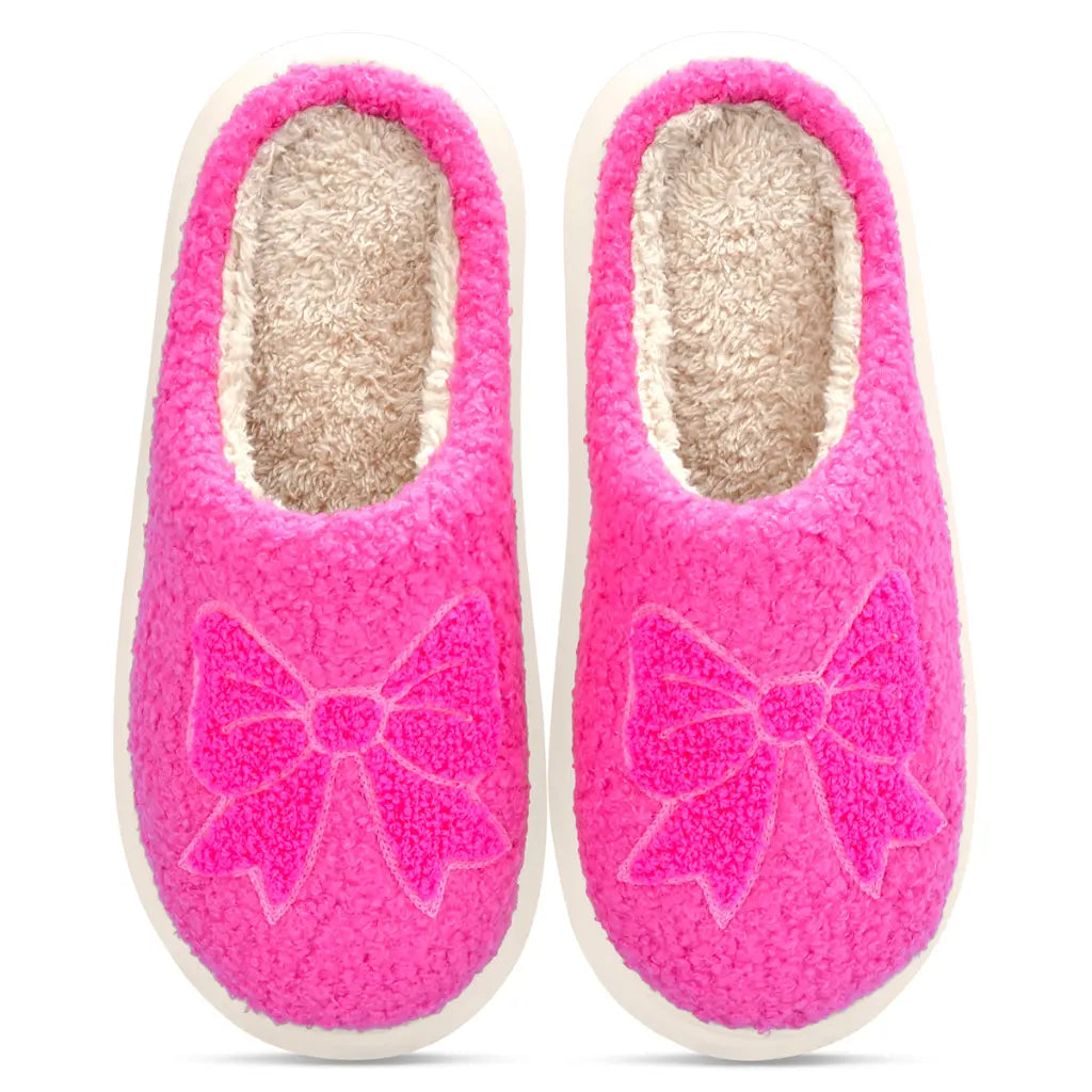 Pink Cozy Bows Slippers