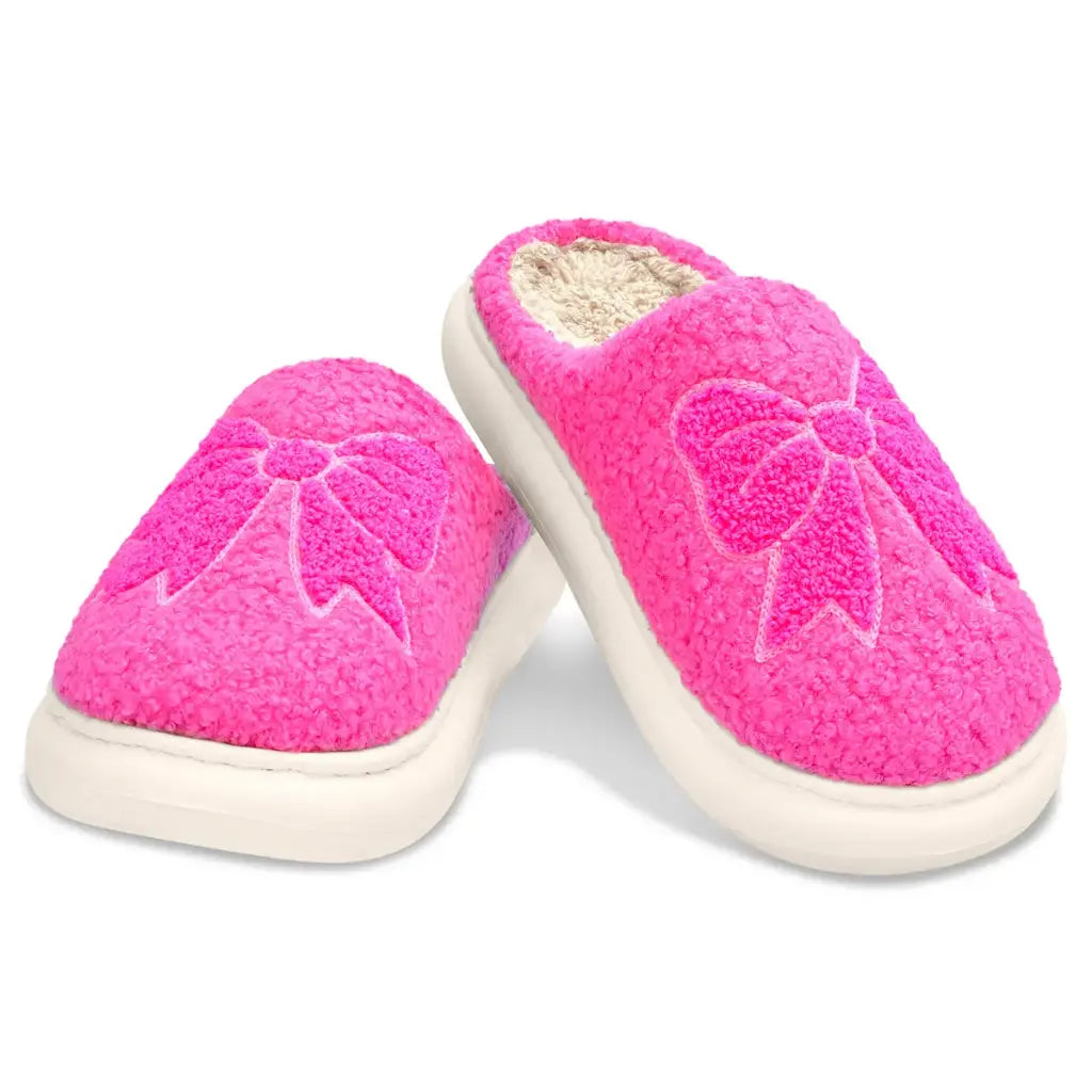 Pink Cozy Bows Slippers
