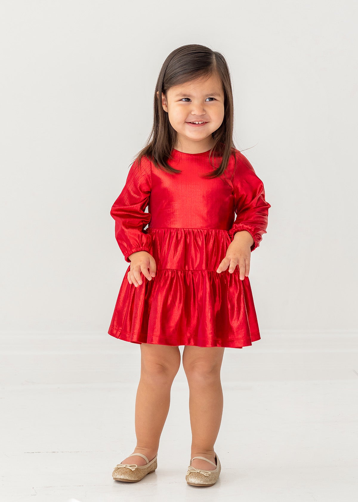 Ruby Red Long Sleeve Dress