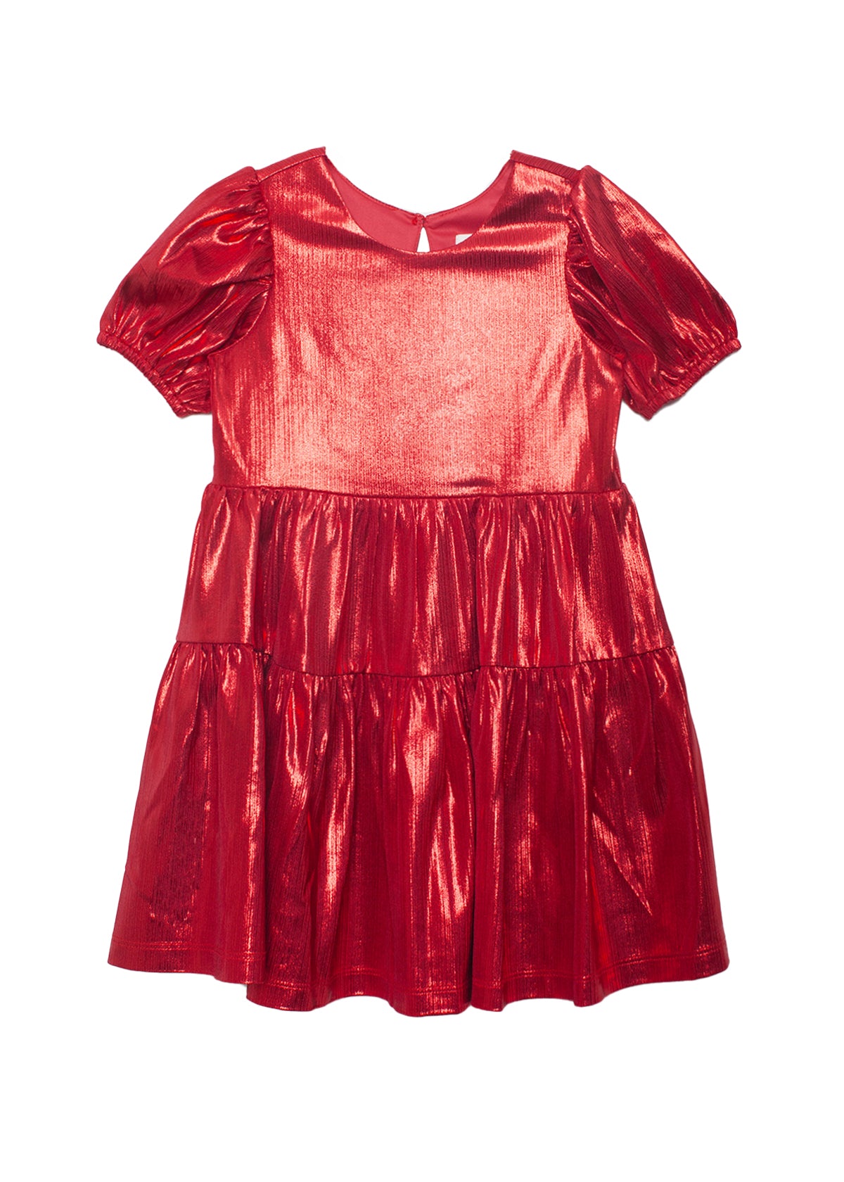 Ruby Red Puff Sleeve Dress