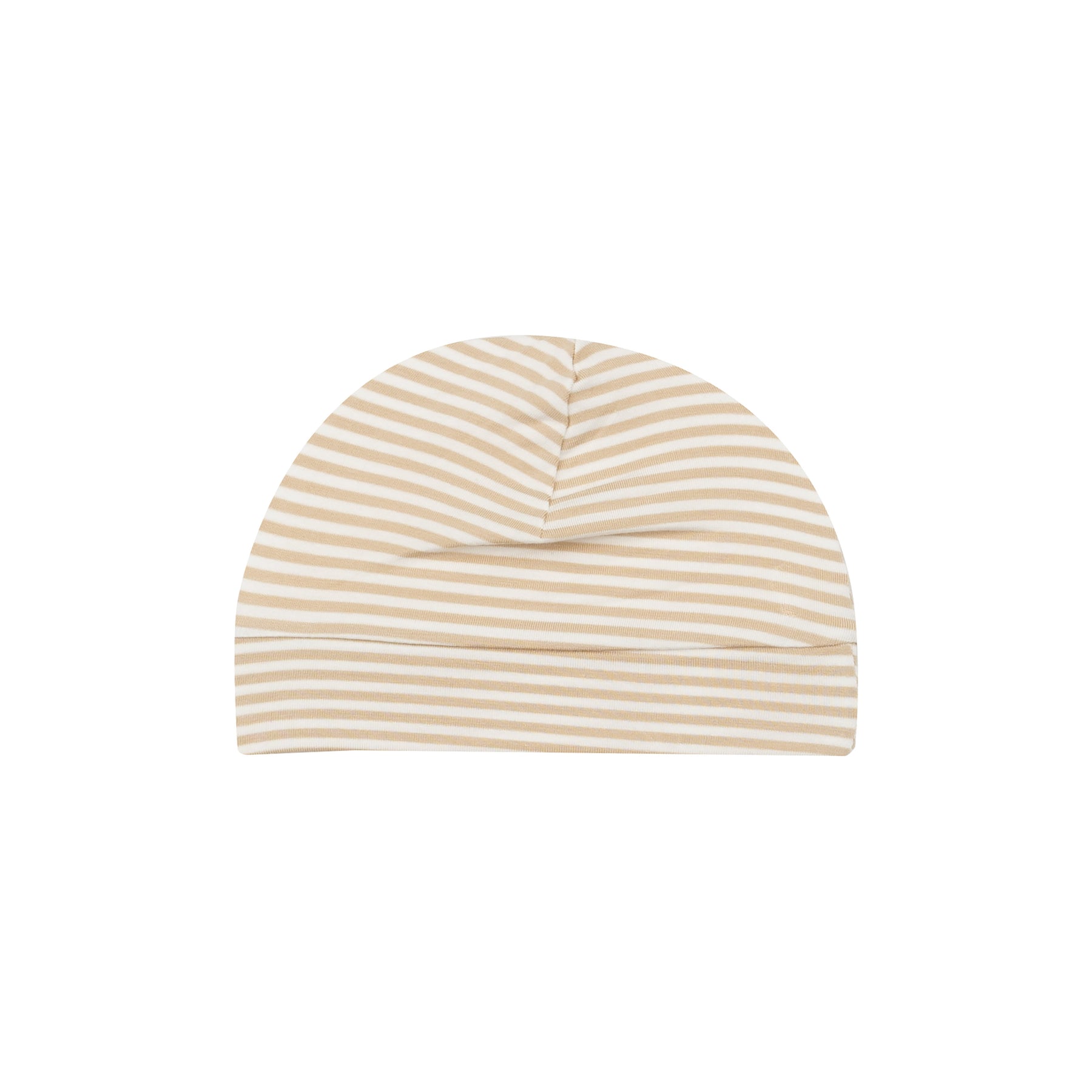 Beige Stripe Bamboo Beanie Hat