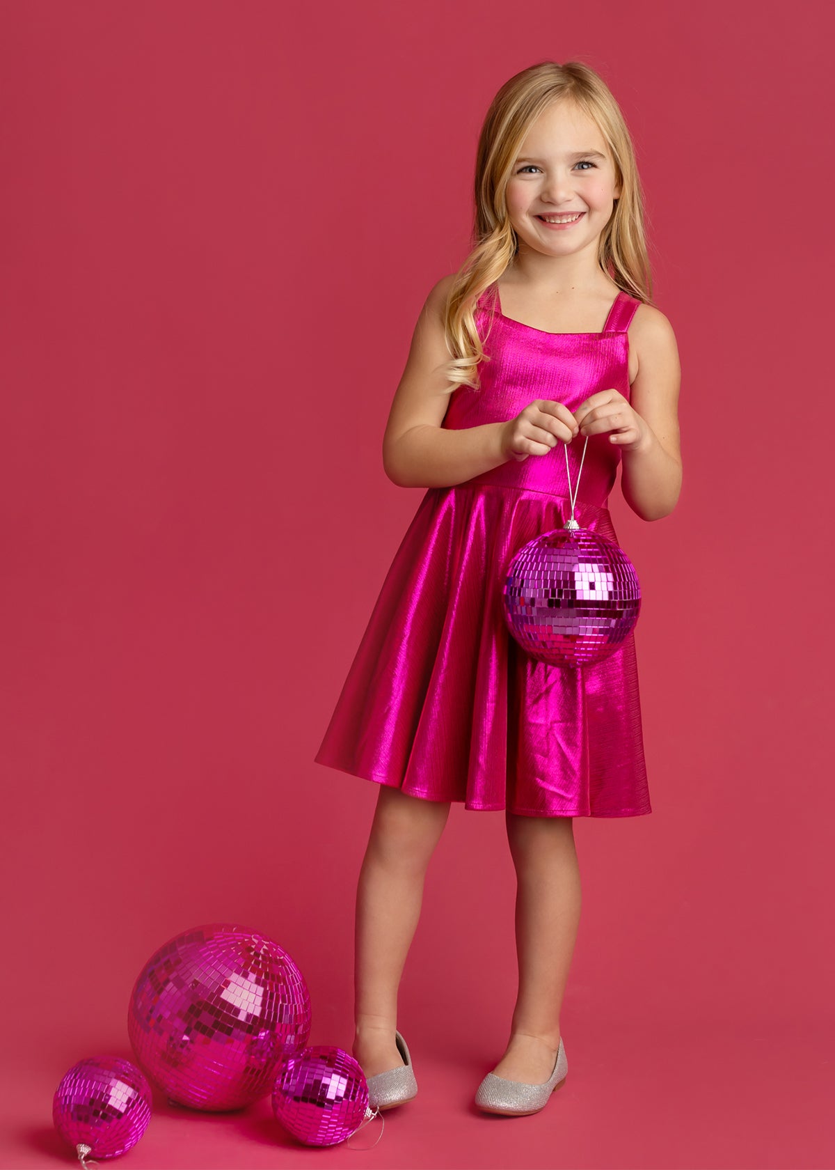Fuchsia Glitterball Party Dress