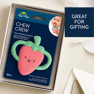 Chew Crew® Silicone Teether | Strawberry