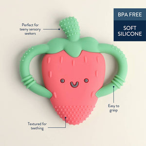 Chew Crew® Silicone Teether | Strawberry