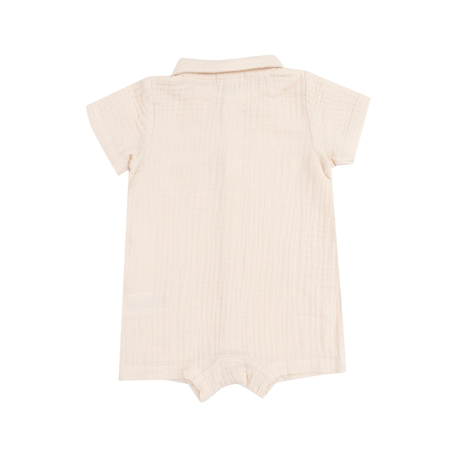 Solid White Swan Muslin Button Down Polo Shortie