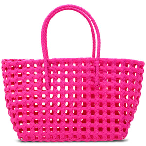 Small Hot Pink Woven Tote