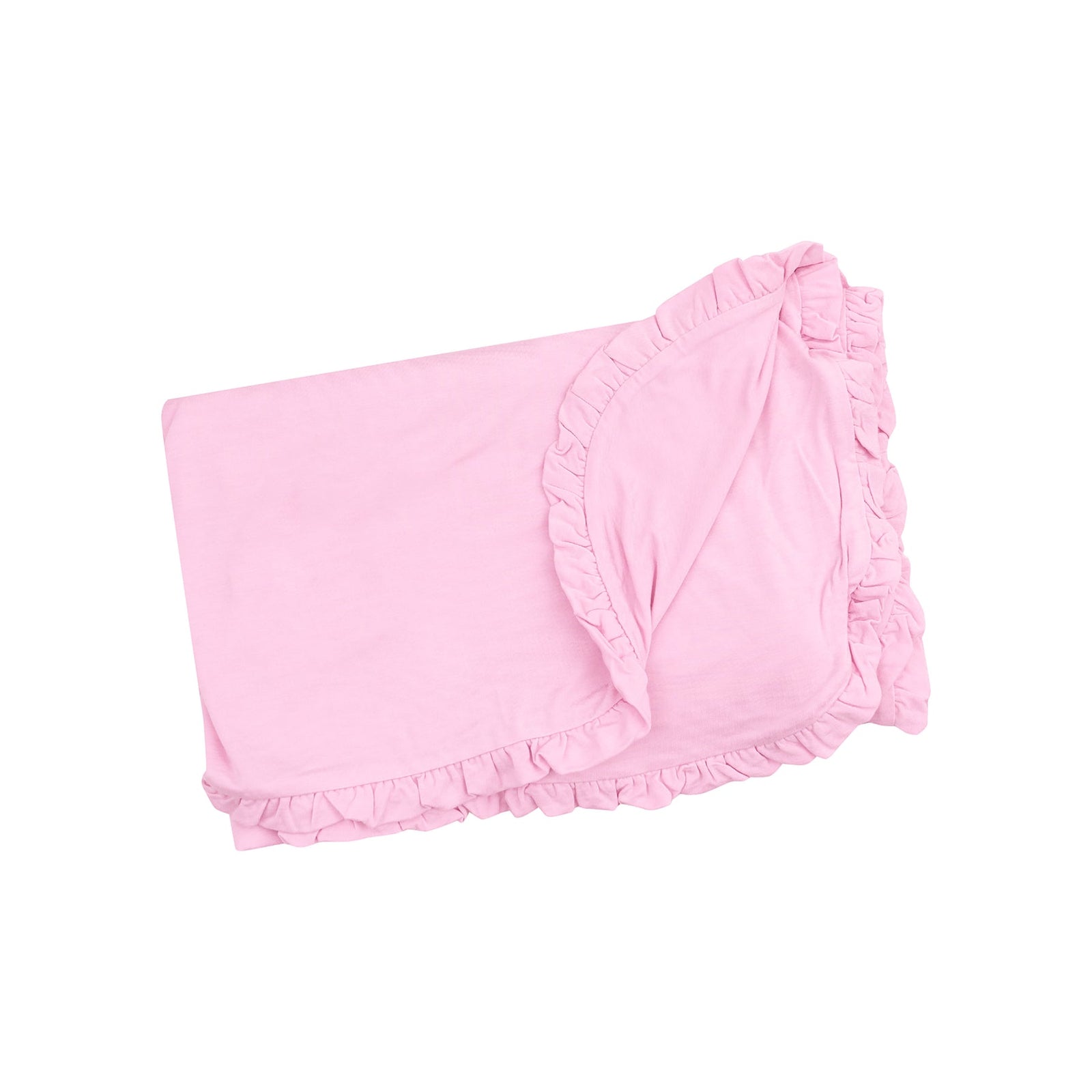 Nosegay Pink Bamboo Ruffle Receiving Blanket