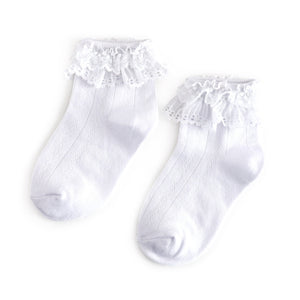 Lace Bobby Socks | White
