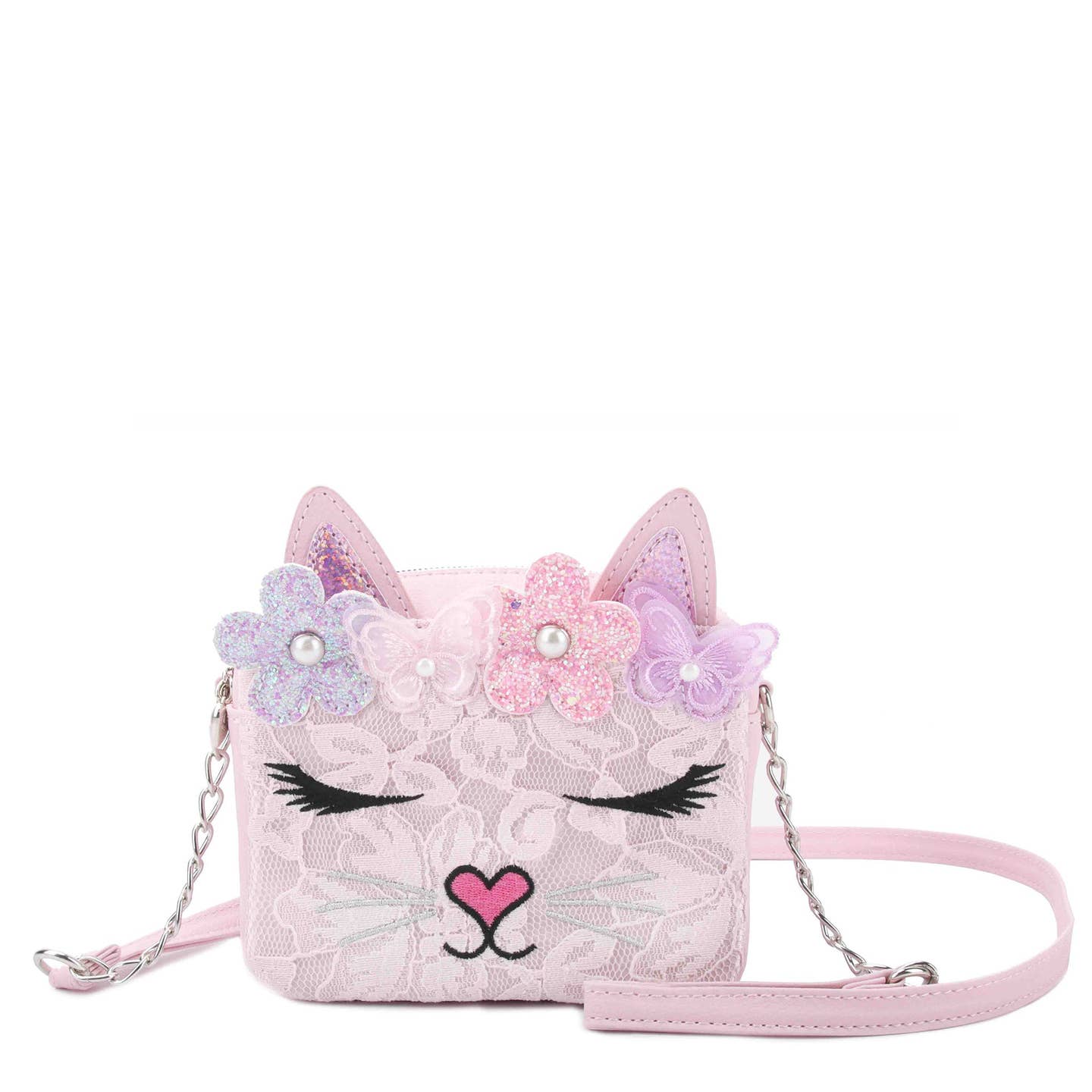 Miss Bella Kitty Cat Lace Crossbody Bag