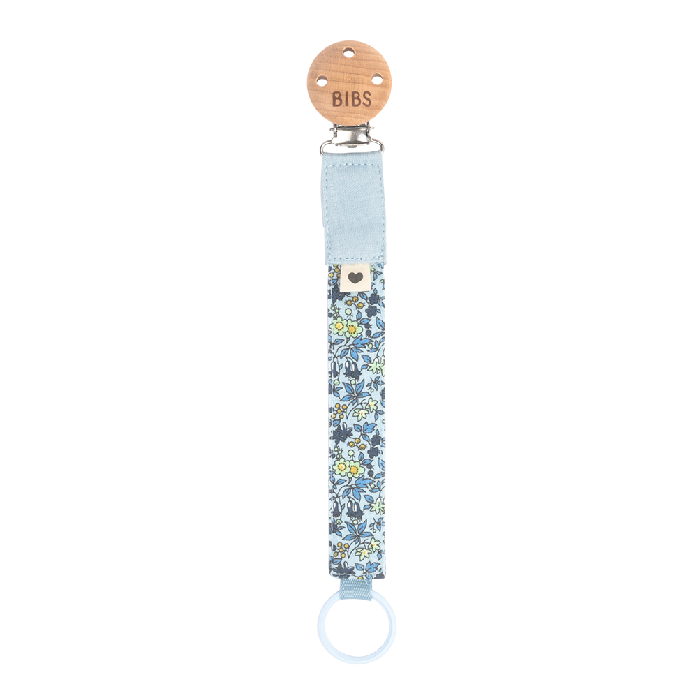 BIBS x LIBERTY Pacifier Clip | Chamomile Lawn Baby Blue