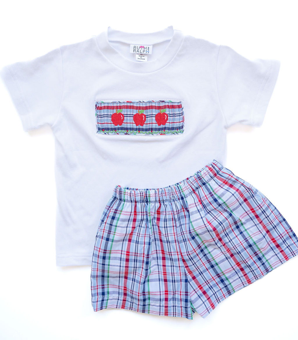 Apples Smocked Shorts Set