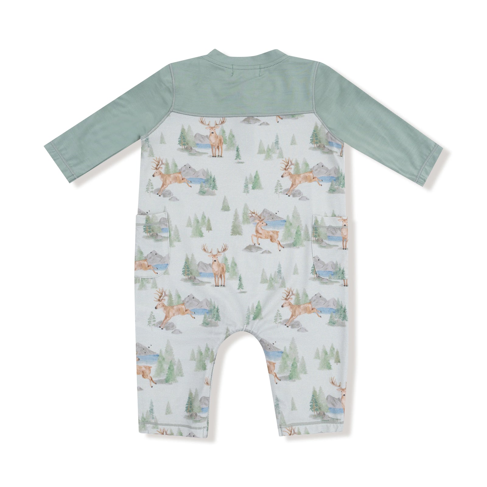 Buck Deer Bamboo Romper with Contrast Sleeves