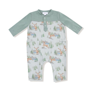 Buck Deer Bamboo Romper with Contrast Sleeves