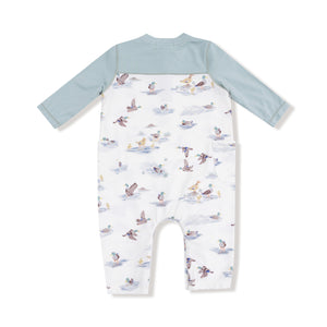 Migrating Mallards Bamboo Romper with Contrast Sleeves
