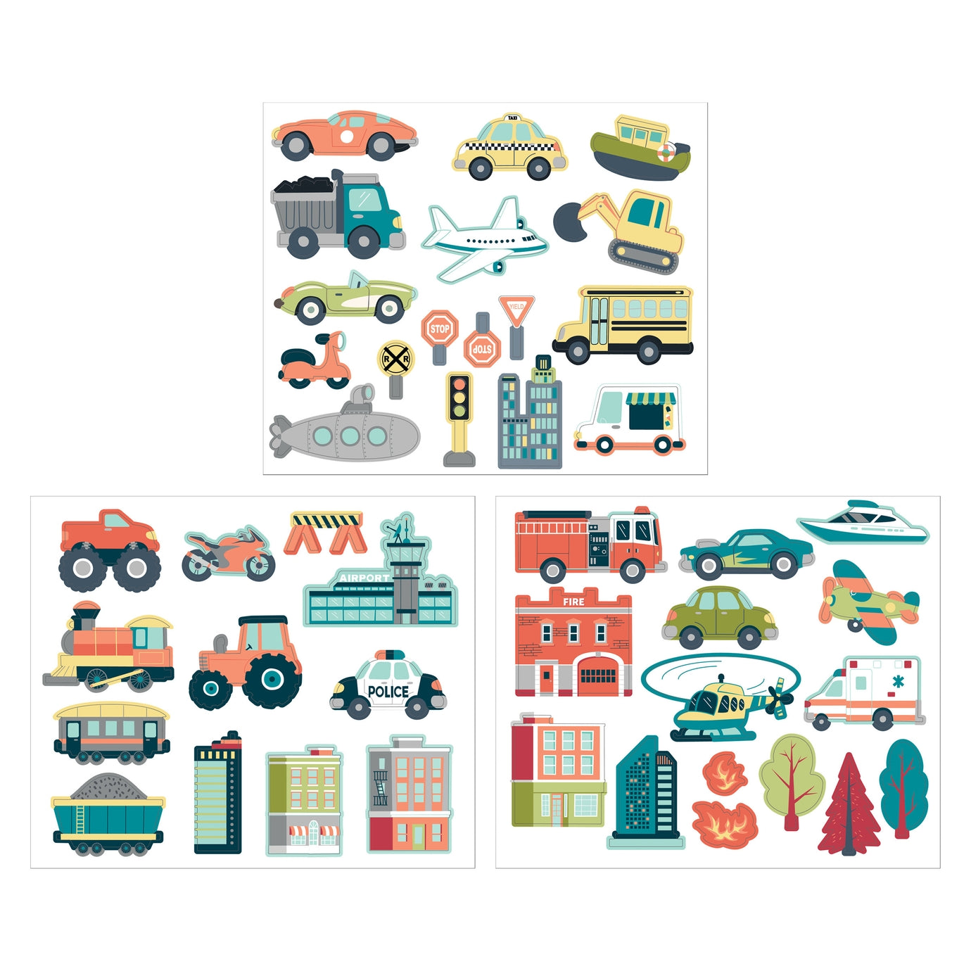 Magnetic Play Sets | Transportation