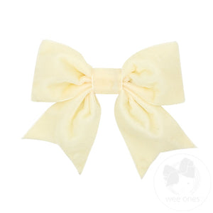 Small King Plush Velvet Bowtie Hair Bow With Tails | Assorted Colors