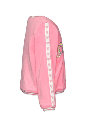 Long Sleeve Velour Top with Rhinestones