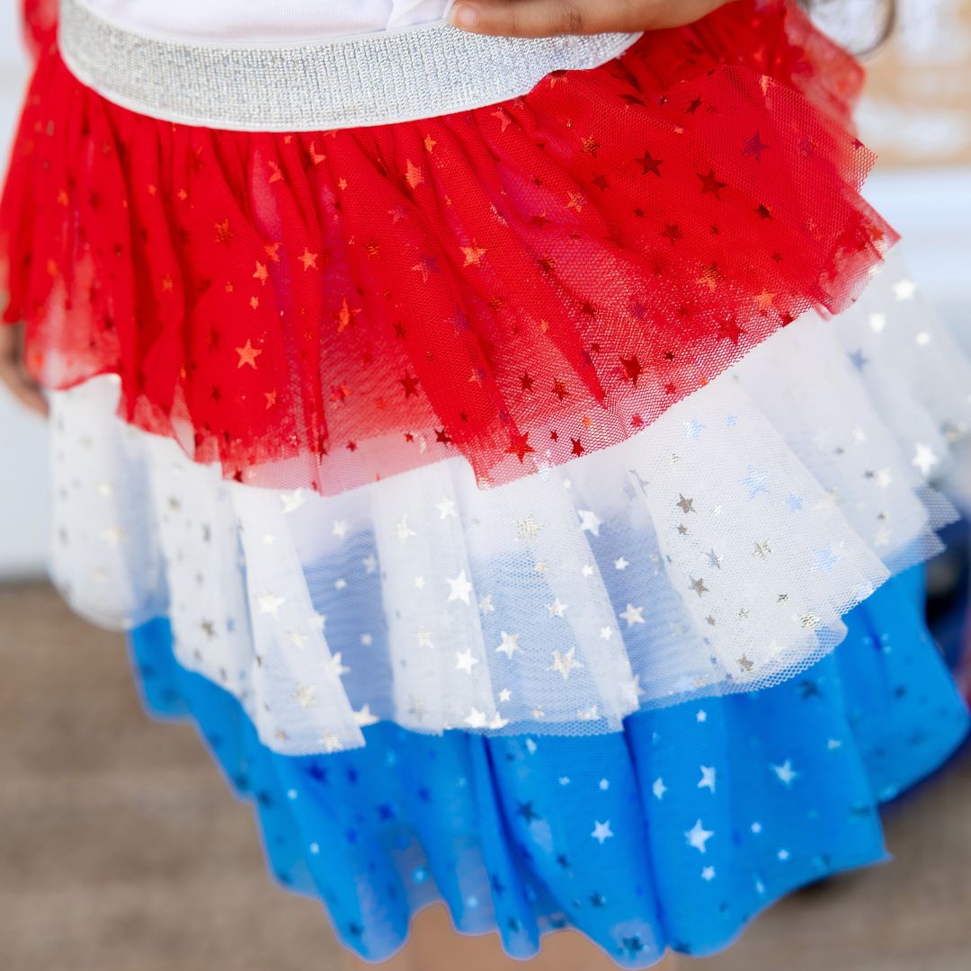 Patriotic Petal Tutu Skirt | Red White and Blue