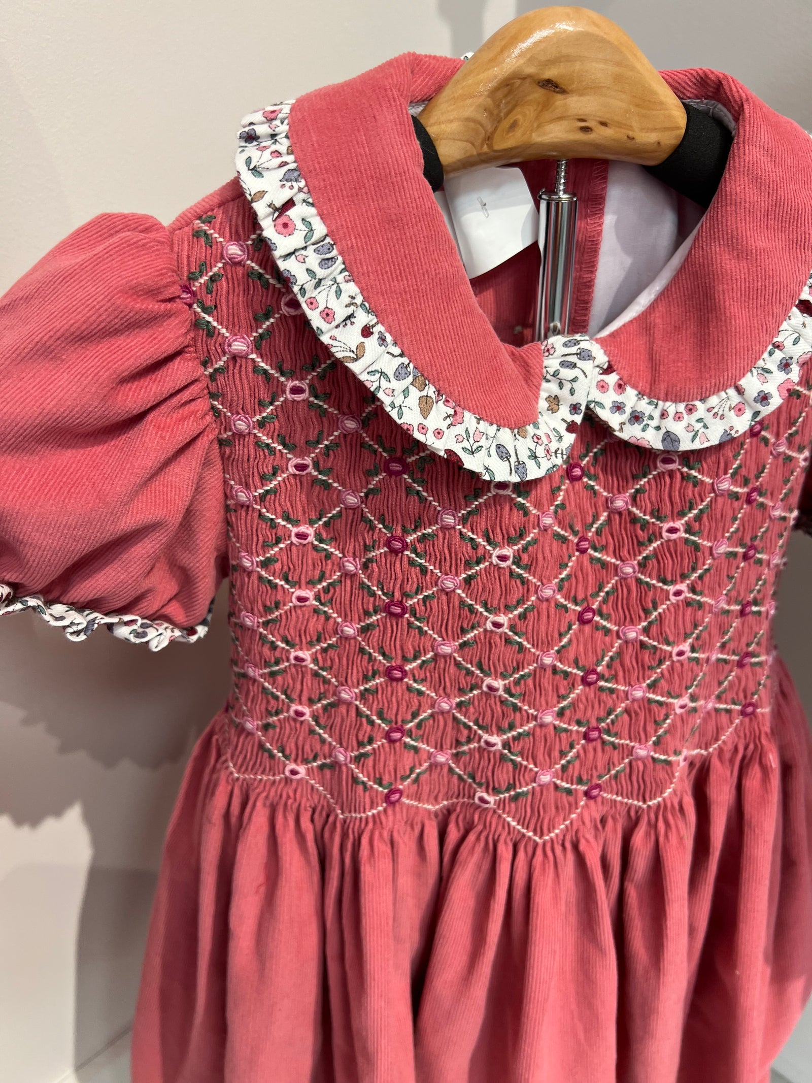 Isabella Hand Smocked Corduroy Dress