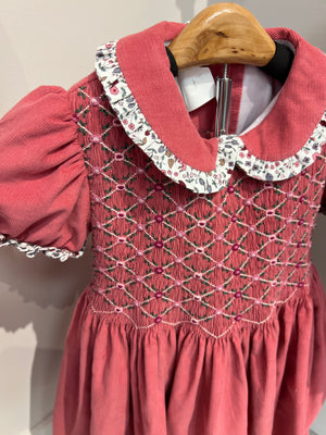 Isabella Hand Smocked Corduroy Dress
