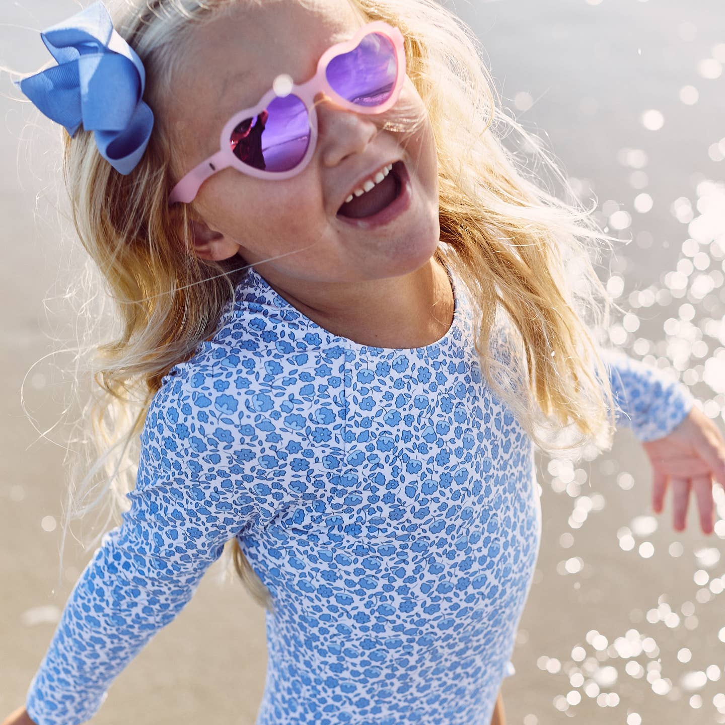 Frosted Pink Heart Sunglasses | Purple Polarized Mirrored Lenses