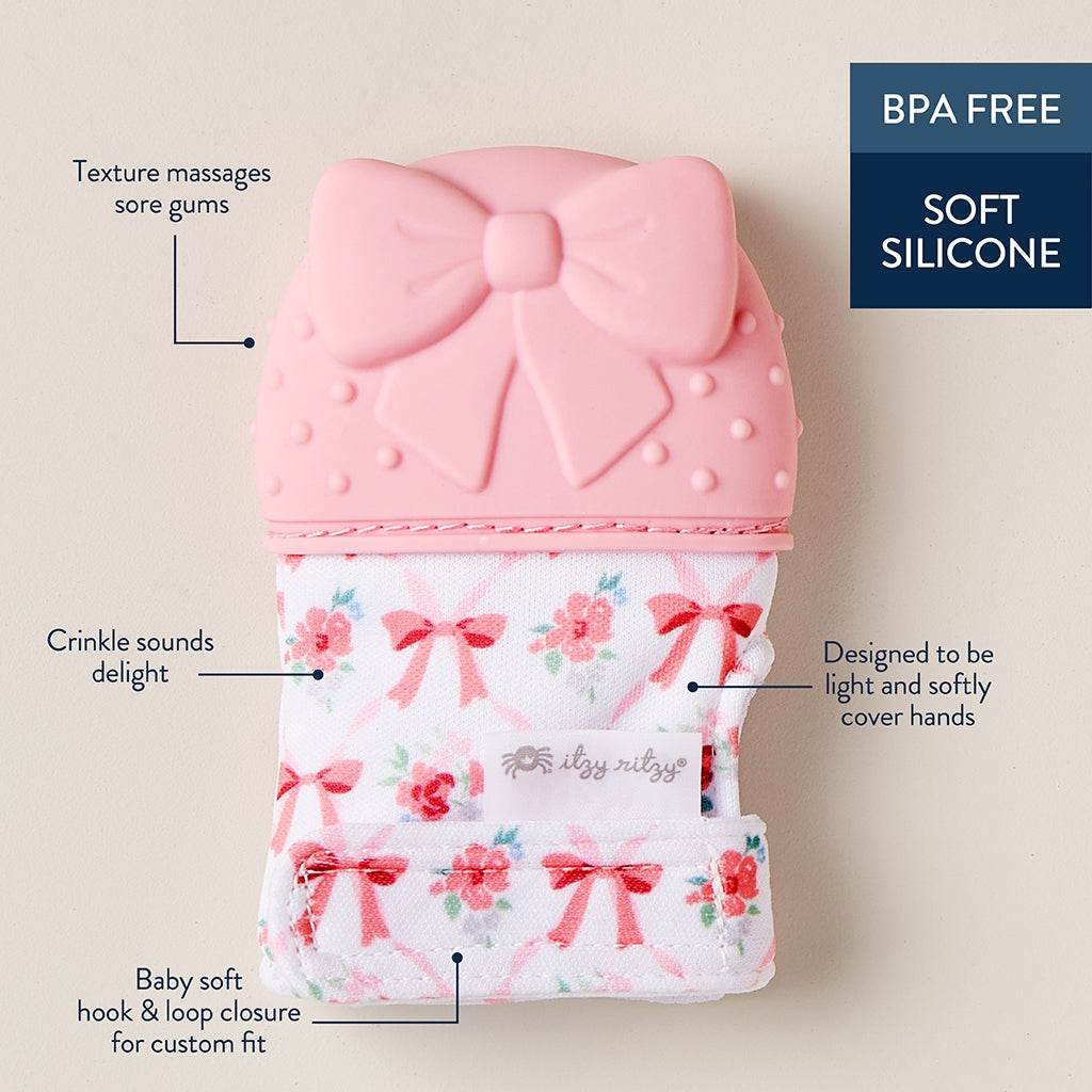 Itzy Mitt™ Silicone Teething Mitts | Bow