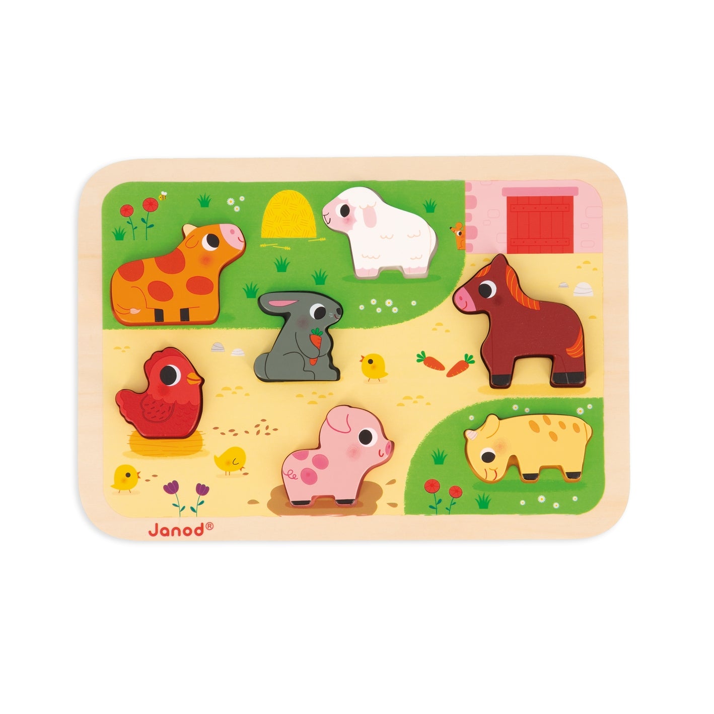 Chunky 7pc Stand Alone Wooden Puzzle | Farm