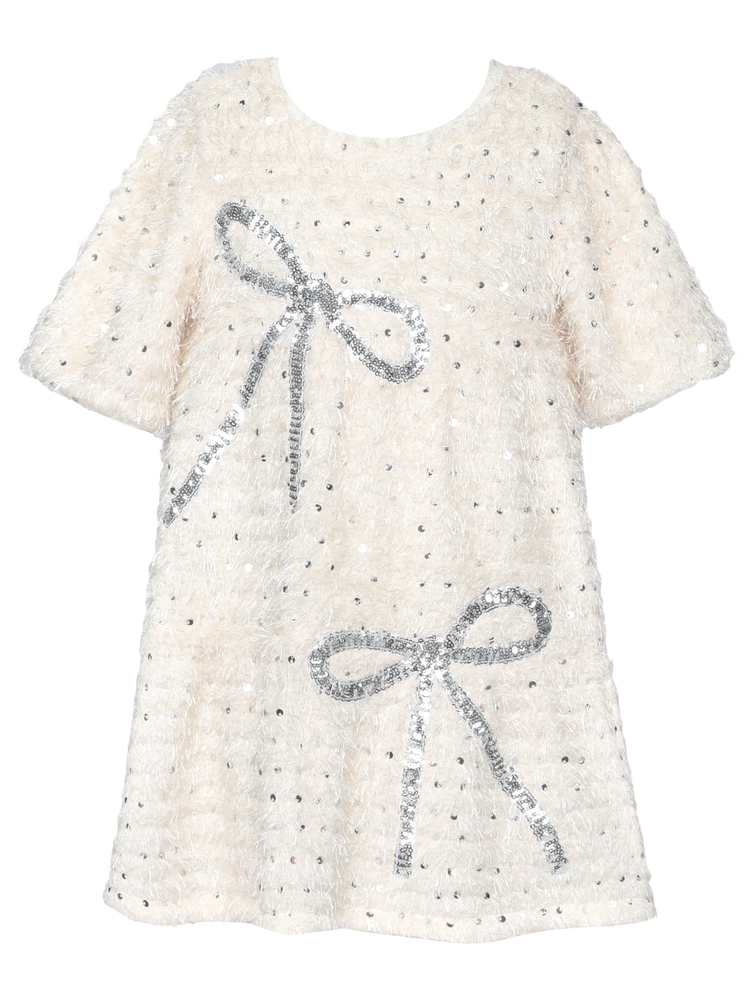 Tiered Dress with Sequin Bows