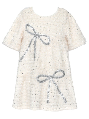 Tiered Dress with Sequin Bows