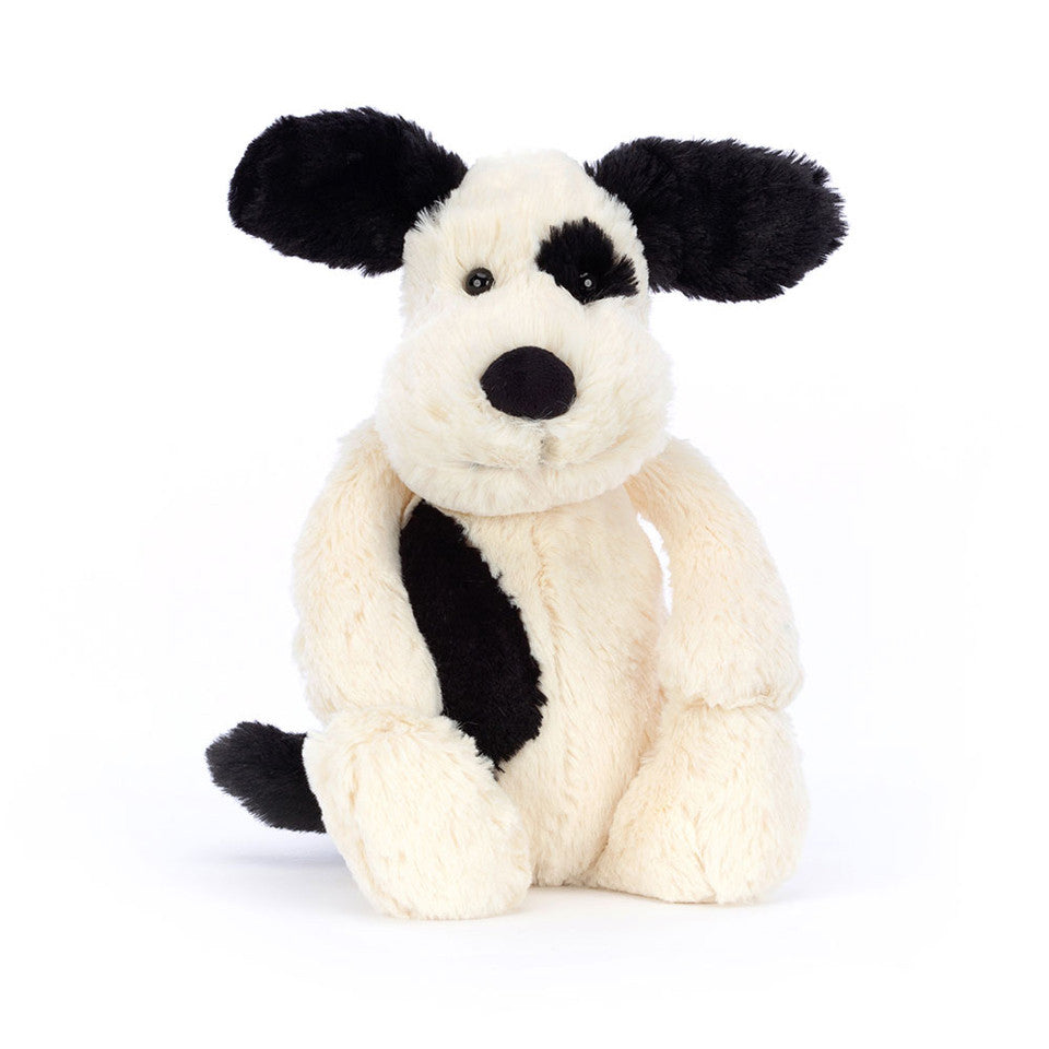 Bashful Black Cream Puppy | Medium 12"