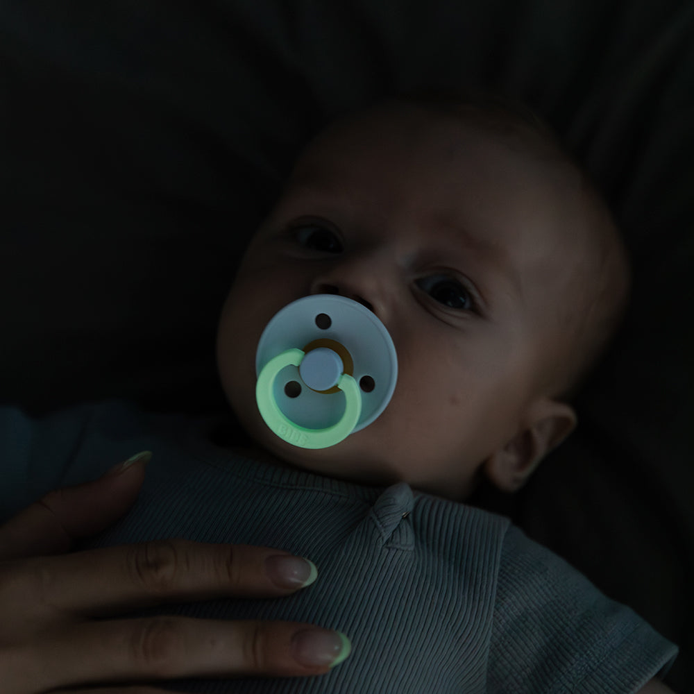 Colour GLOW Natural Rubber Latex Pacifier 2 pack | Deep Space / Petrol