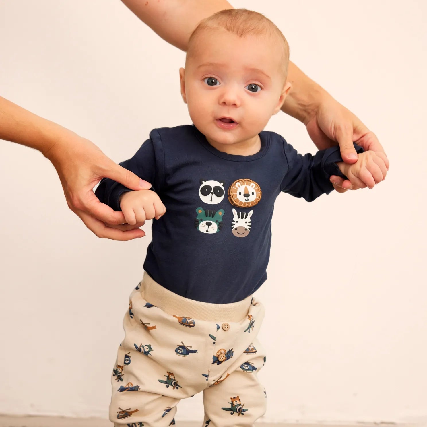 Long Sleeve Animal Faces Bodysuit | Parisian Night