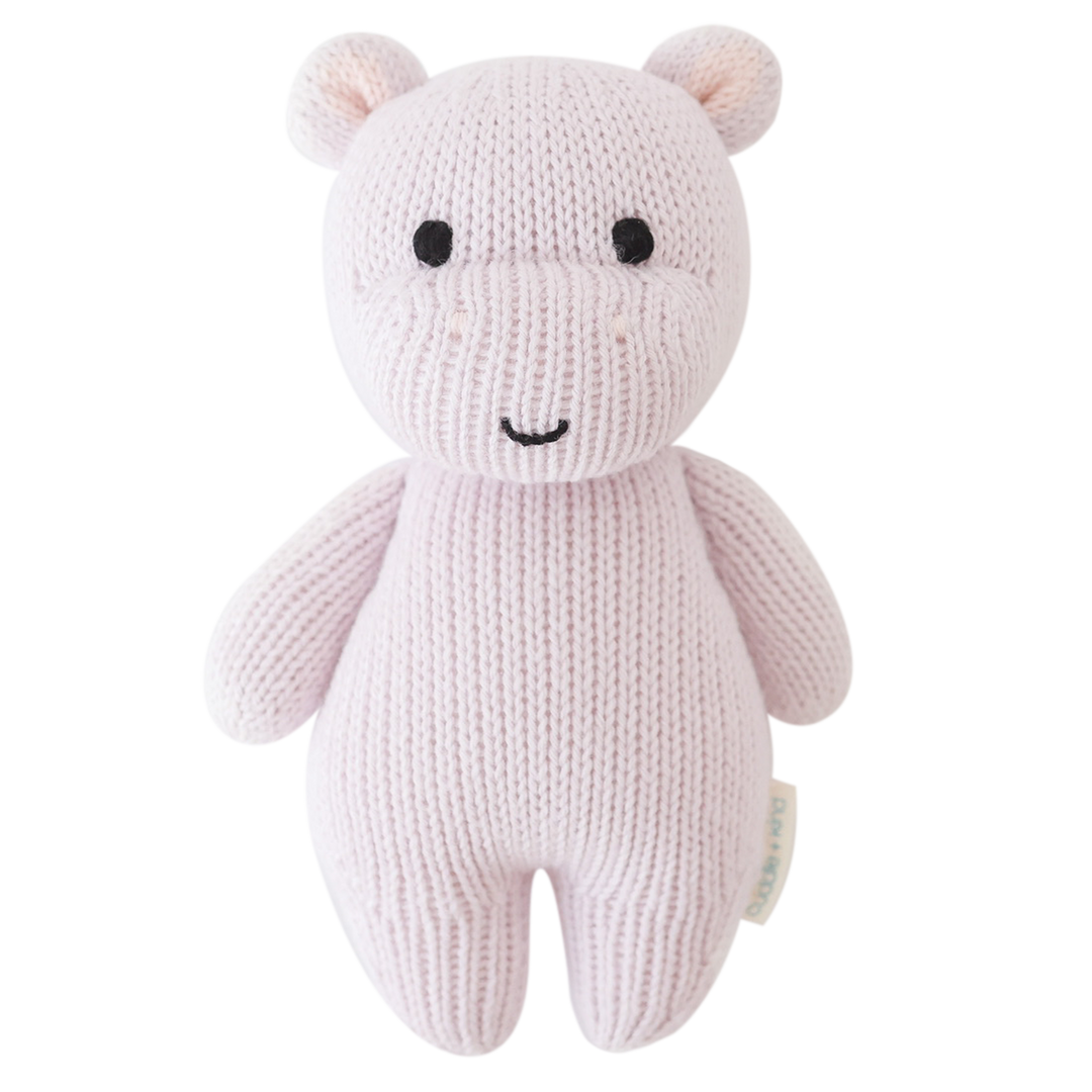 Hand Knit Baby Lavender Hippo