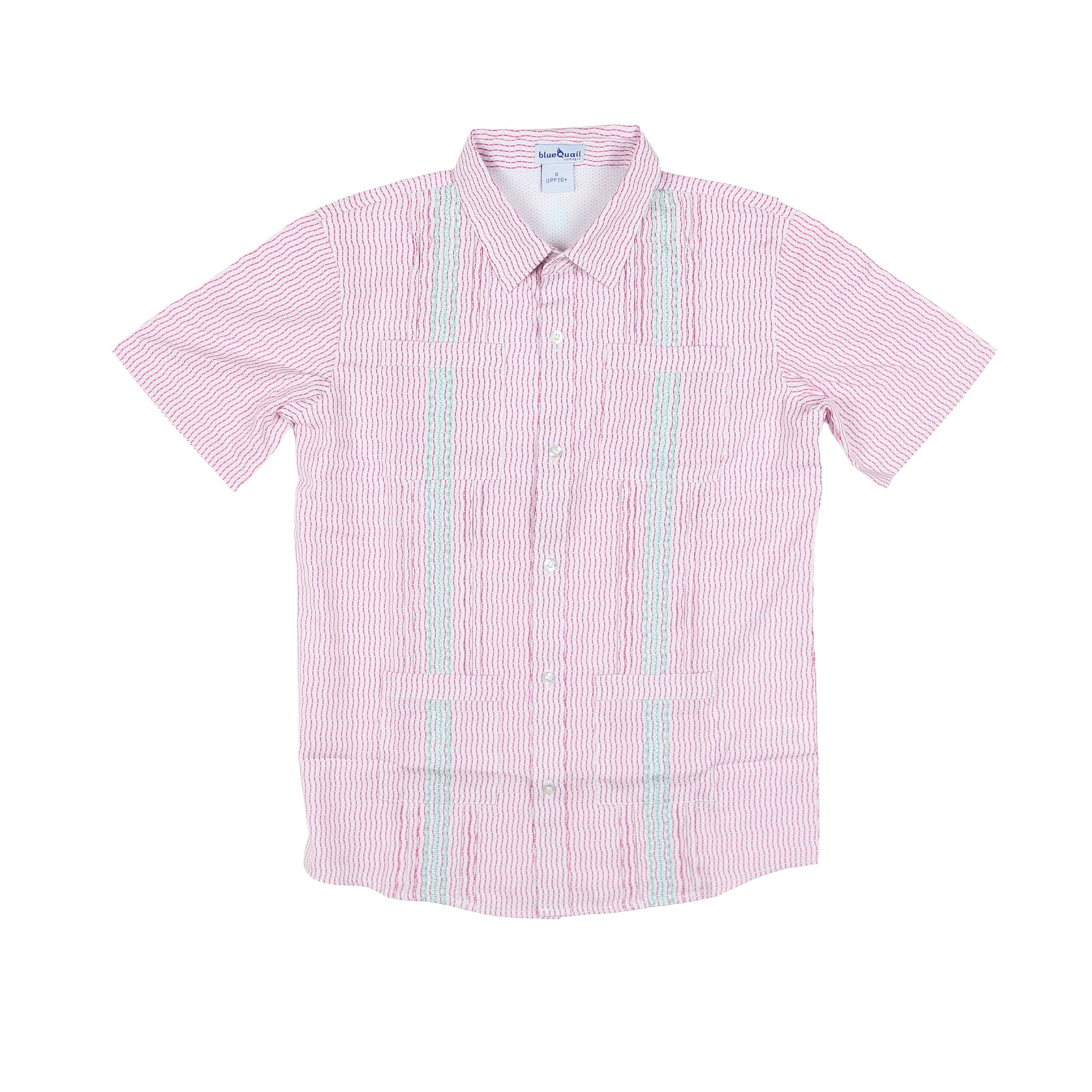 Pink Mint Guayabera Short Sleeve Shirt