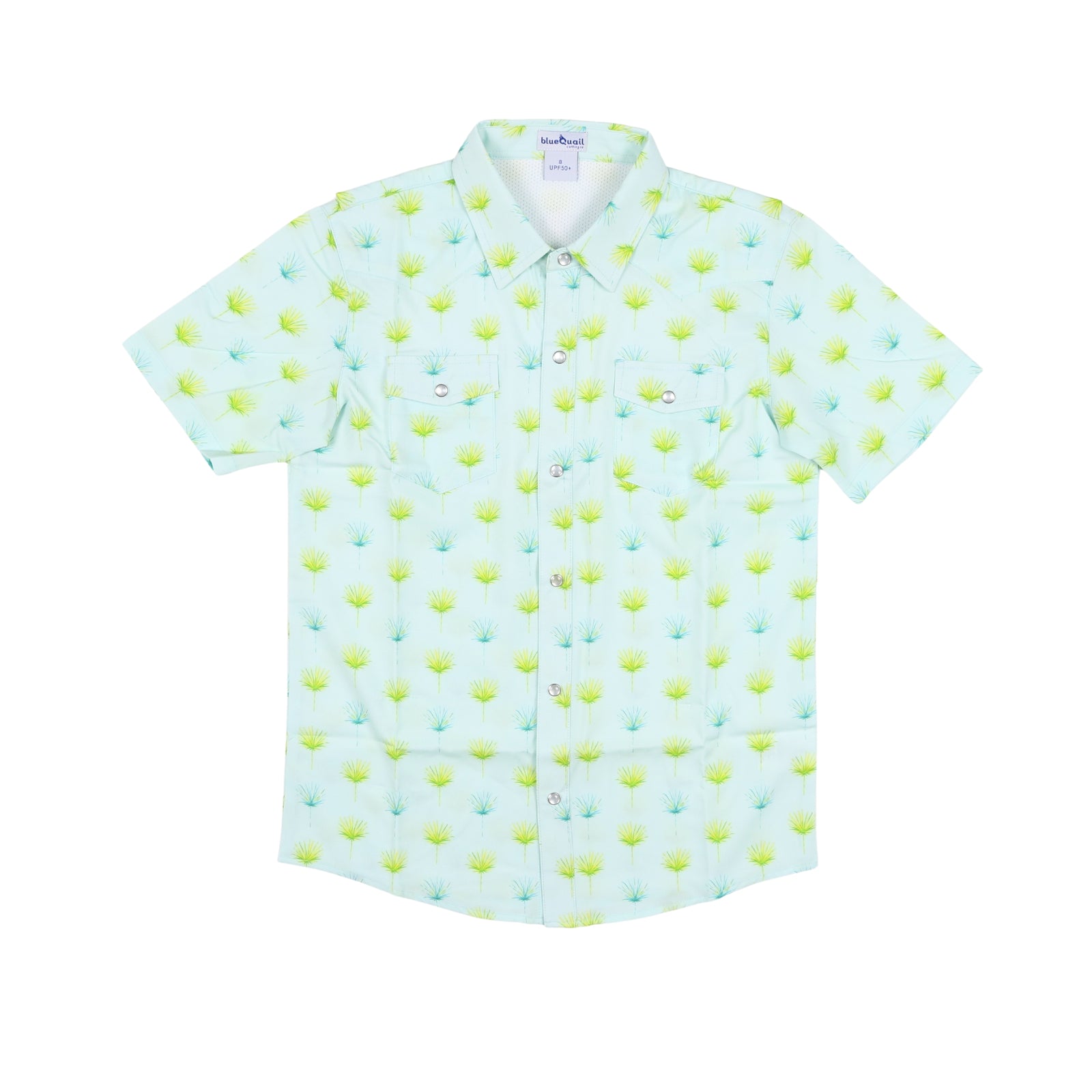 Palm Leaves Pearl Snap Short Sleeve