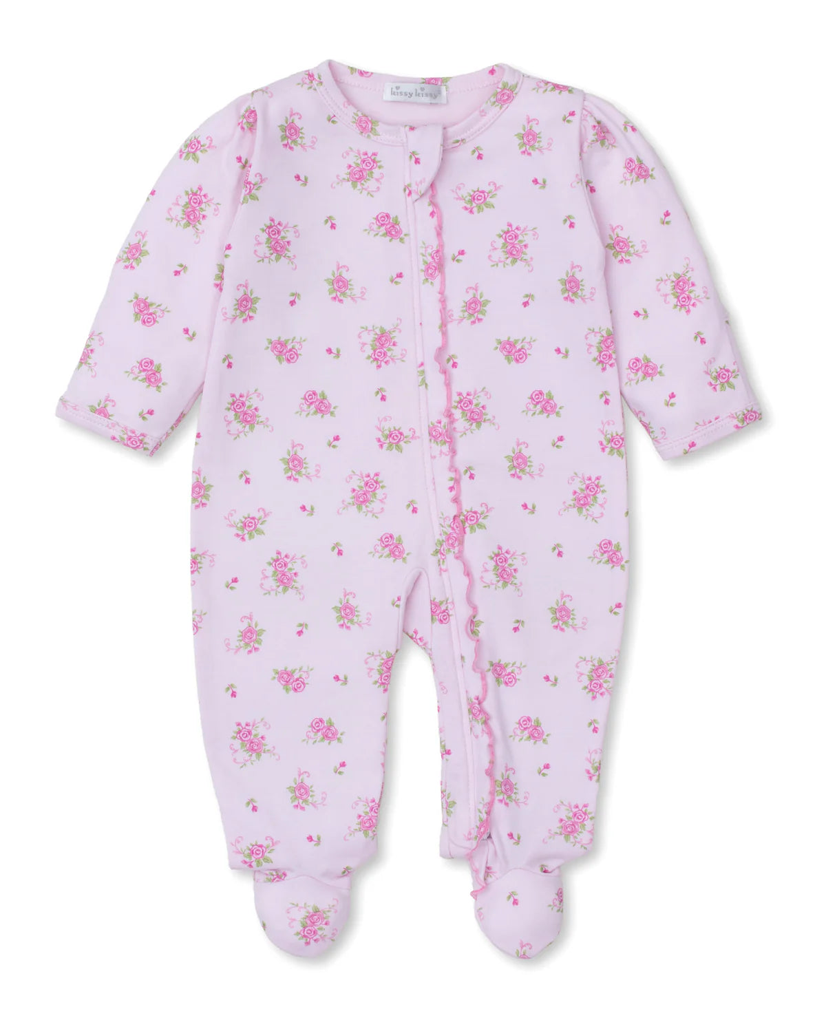 Pink Rose Scrolls Zip Footie
