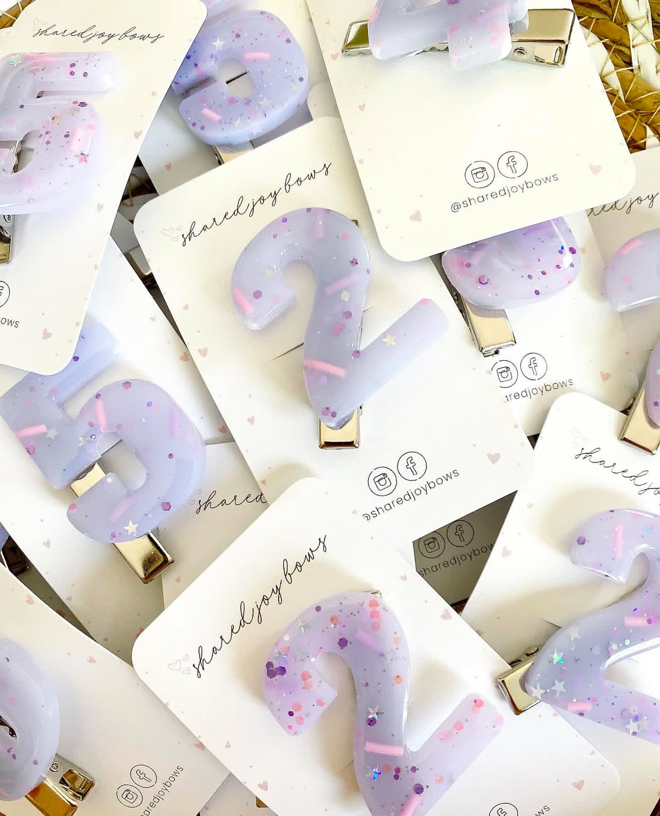 Purple Sprinkles Birthday Number Acrylic Hair Clip