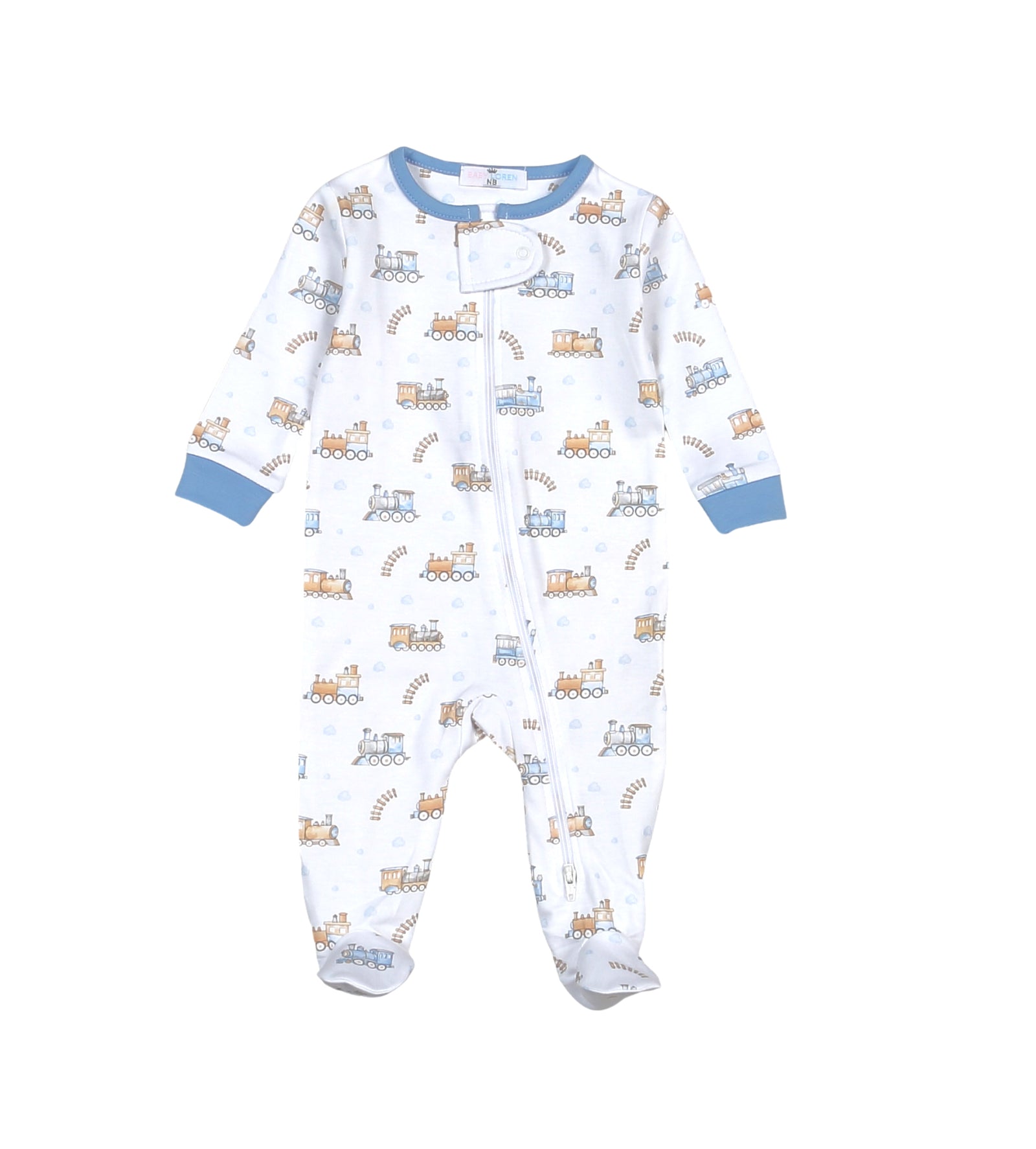 Choo Choo Pima Zipper Footie
