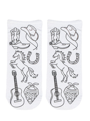 Cowboy Coloring Ankle Socks
