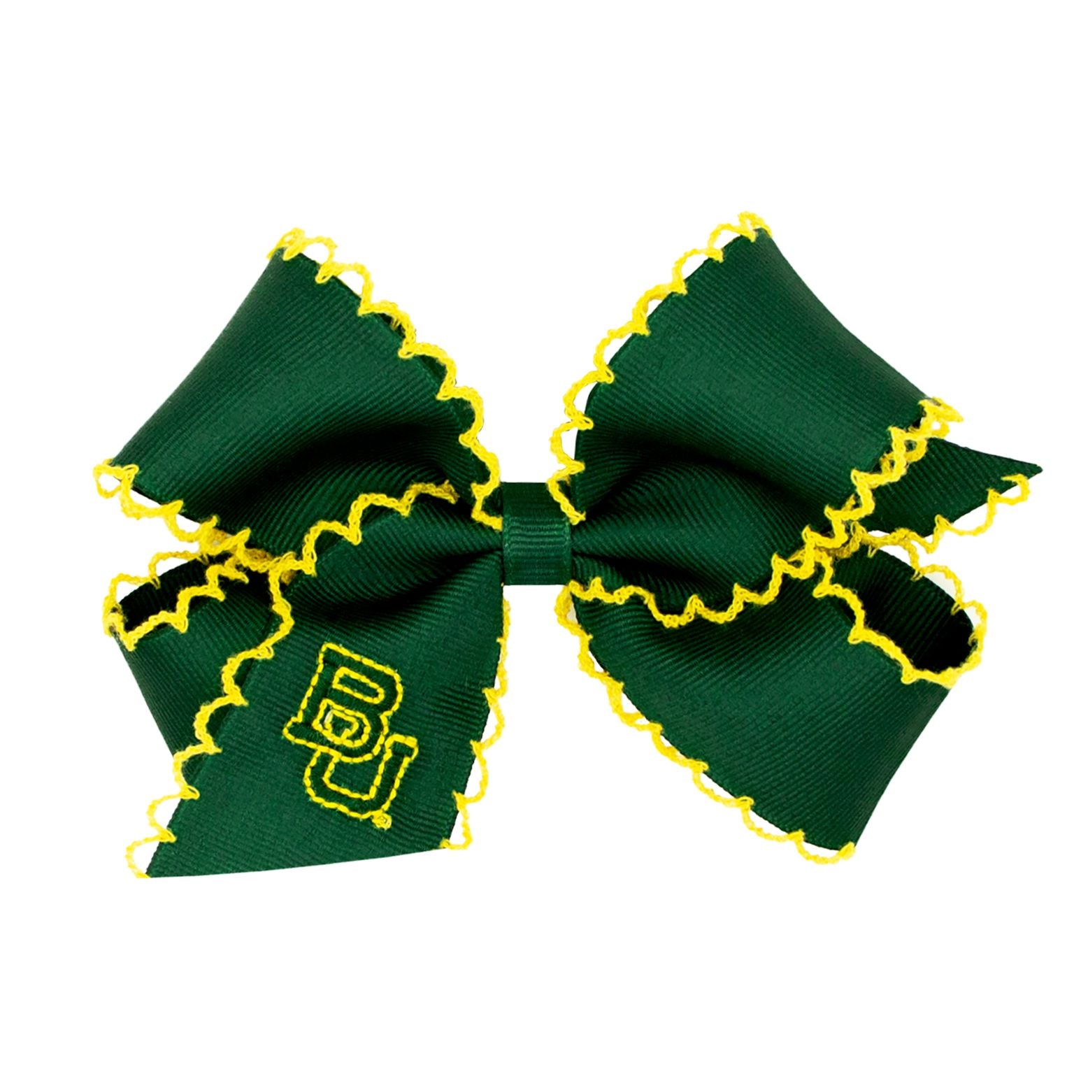 Grosgrain Moonstitch Bow with Embroidered Logo | Baylor